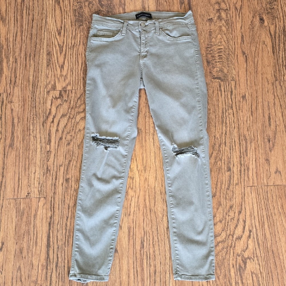 Flying Monkey Pale Olive Distressed Skinny Jeans - Women's Size 27